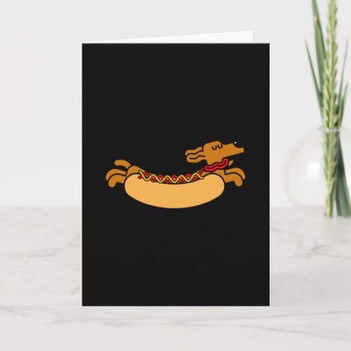 Hot dog Daschund Card