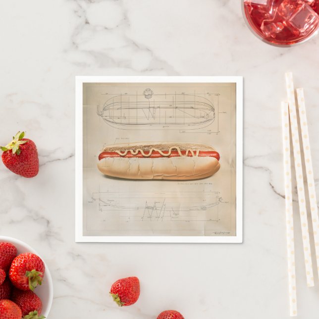 Hot Dog Diagram Napkins (Insitu)