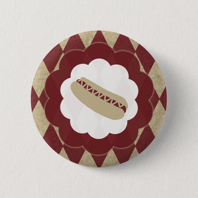 hot dog diamonds pinback button (Front)