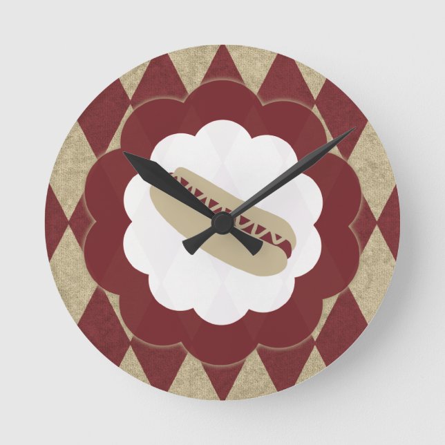hot dog diamonds round clock (Front)