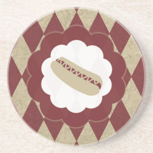 hot dog diamonds sandstone coaster
