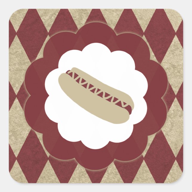 hot dog diamonds square sticker (Front)