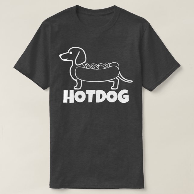 Hot Dog  Dog with Hot Dog  T-Shirt (Design Front)
