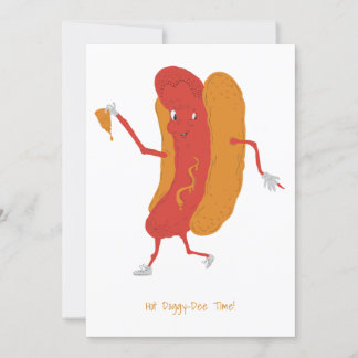 Hot Dog Drawing BBQ Party Invitation