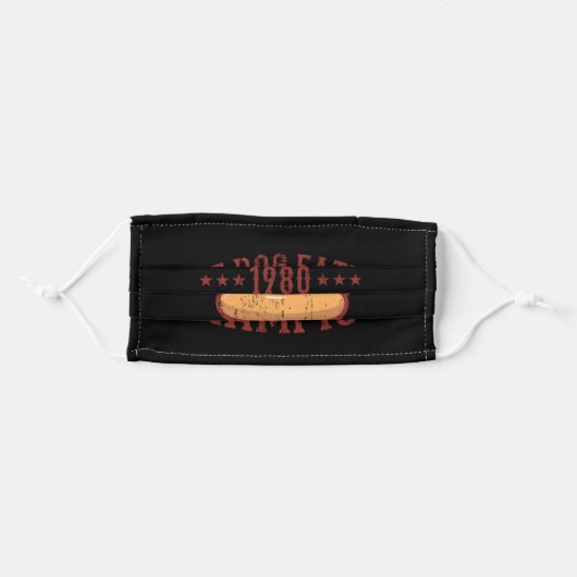 Hot Dog Eating Champion 1980 Hot Dog Eating Adult Cloth Face Mask (Front, Folded)
