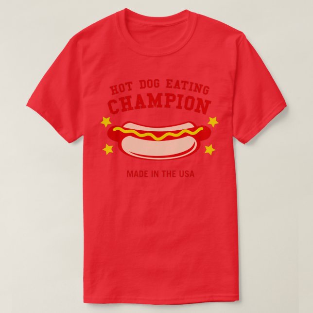 Hot Dog Eating Champion  T-Shirt (Design Front)