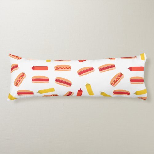 Hot Dog Fast Food BBQ Pattern  Body Pillow