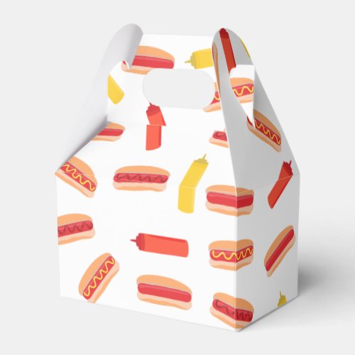 Hot Dog Fast Food BBQ Pattern  Favor Boxes