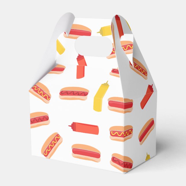 Hot Dog Fast Food BBQ Pattern  Favor Boxes (Front Side)