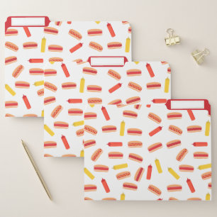Hot Dog Fast Food BBQ Pattern  File Folder