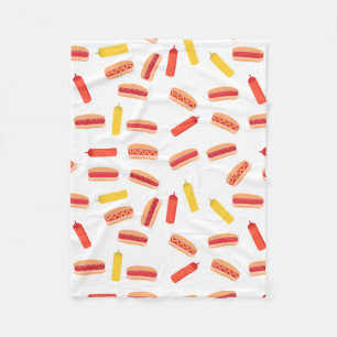 Hot Dog Fast Food BBQ Pattern Fleece Blanket