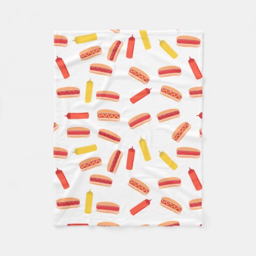 Hot Dog Fast Food BBQ Pattern  Fleece Blanket