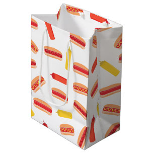 Hot Dog Fast Food BBQ Pattern Medium Gift Bag