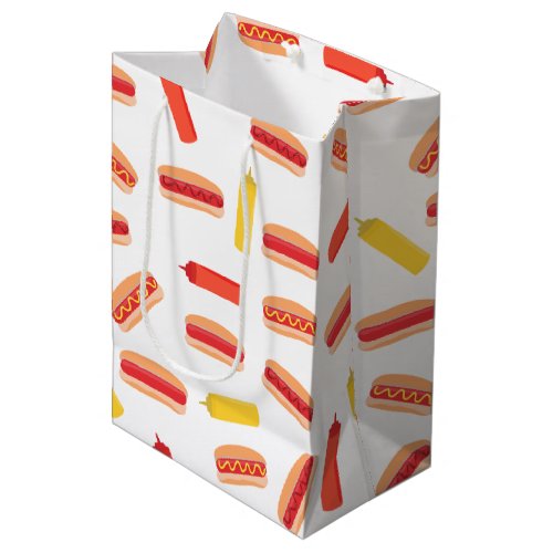Hot Dog Fast Food BBQ Pattern  Medium Gift Bag