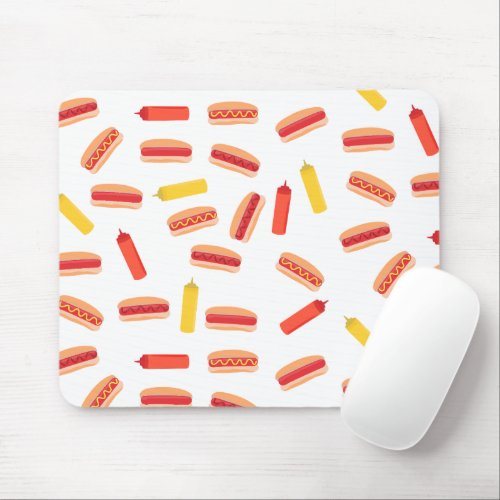 Hot Dog Fast Food BBQ Pattern  Mouse Pad