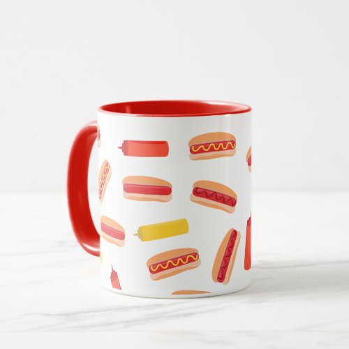 Hot Dog Fast Food BBQ Pattern  Mug