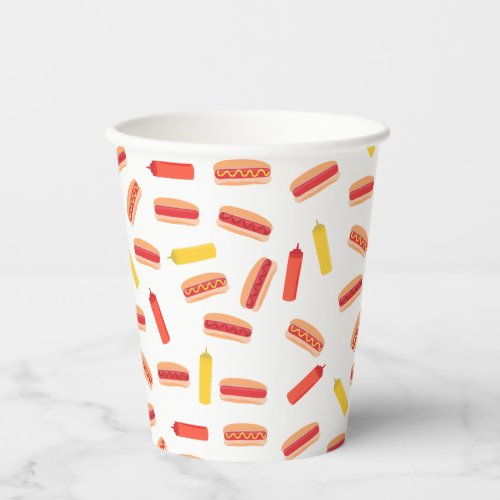 Hot Dog Fast Food BBQ Pattern  Paper Cups