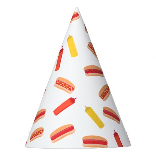 Hot Dog Fast Food BBQ Pattern  Party Hat