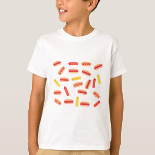Hot Dog Fast Food BBQ Pattern  T-Shirt