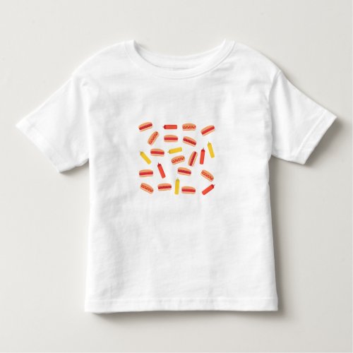 Hot Dog Fast Food BBQ Pattern  Toddler T_shirt