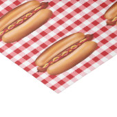 Hot Dog Fast Food Buns On Red Gingham Pattern Tissue Paper (Corner)