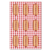 Hot Dog Fast Food Buns On Red Gingham Pattern Tissue Paper (Vertical)