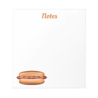 Hot Dog Fast Food Illustration With Custom Text Notepad
