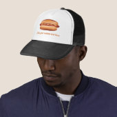 Hot Dog Fast Food Illustration With Custom Text Trucker Hat (In Situ)
