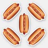 Hot Dog Fast Food Illustrations Sticker (Front)