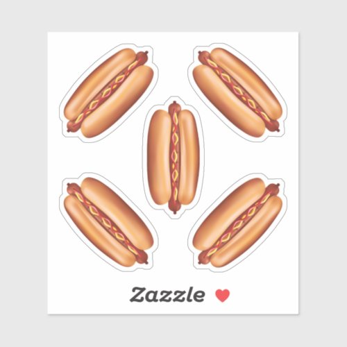 Hot Dog Fast Food Illustrations Sticker