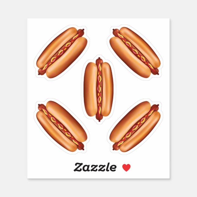 Hot Dog Fast Food Illustrations Sticker (Sheet)
