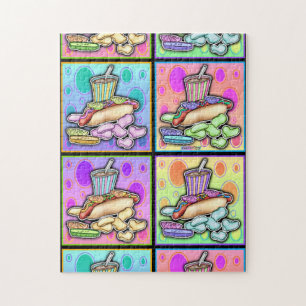 Hot Dog Fast Food Pop Art Puzzle