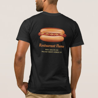 Hot Dog Fast Food Restaurant Custom Logo T-Shirt