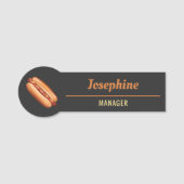 Hot Dog Fast Food Vendor Or Diner Custom Name Tag (Front)