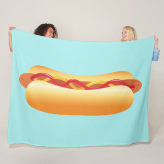 Hot Dog Fleece Blanket