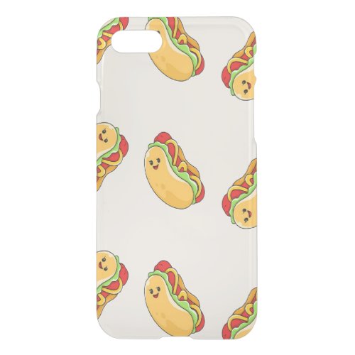 Hot dog food character on pink iPhone SE87 case