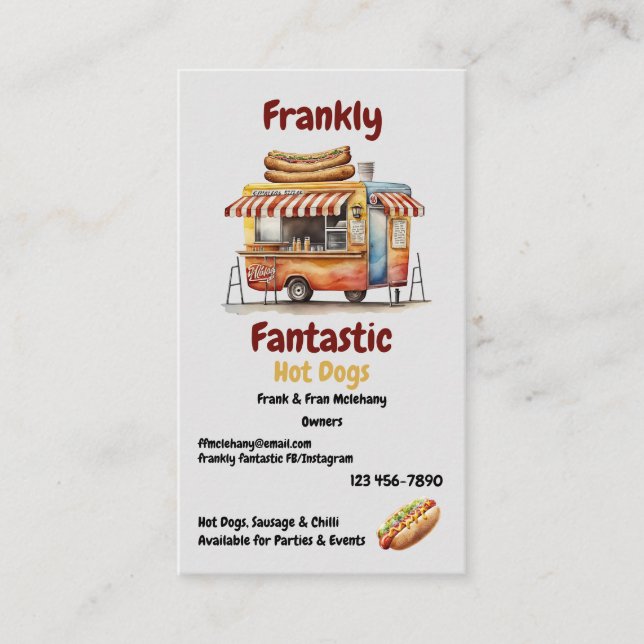 Hot Dog Food Truck Business Card