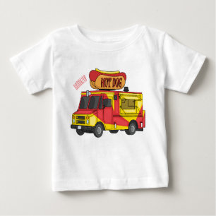 Hot dog food truck cartoon illustration baby T-Shirt