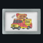 Hot dog food truck cartoon illustration belt buckle<br><div class="desc">Hot dog food truck cartoon illustration</div>