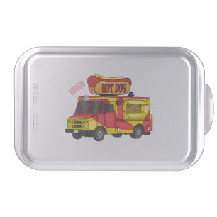 Hot dog food truck cartoon illustration cake pan