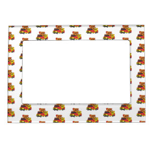 Hot dog food truck cartoon illustration magnetic frame