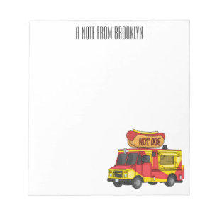 Hot dog food truck illustration notepad