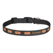 Hot Dog Foods Illustration And Pet's Name Pet Collar (Front)