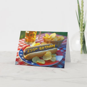 Hot Dog For America's 250th Birthday Card