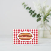 Hot Dog For Fast Food Diner, Stand Or Restaurant Business Card (Standing Front)