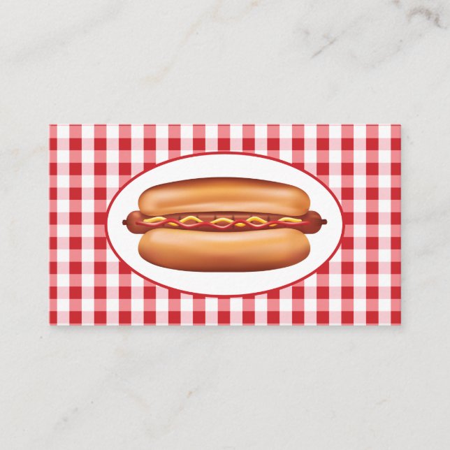 Hot Dog For Fast Food Diner, Stand Or Restaurant Business Card (Front)