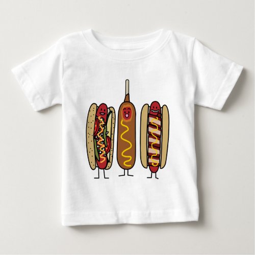 Hot Dog Friends Baby T_Shirt