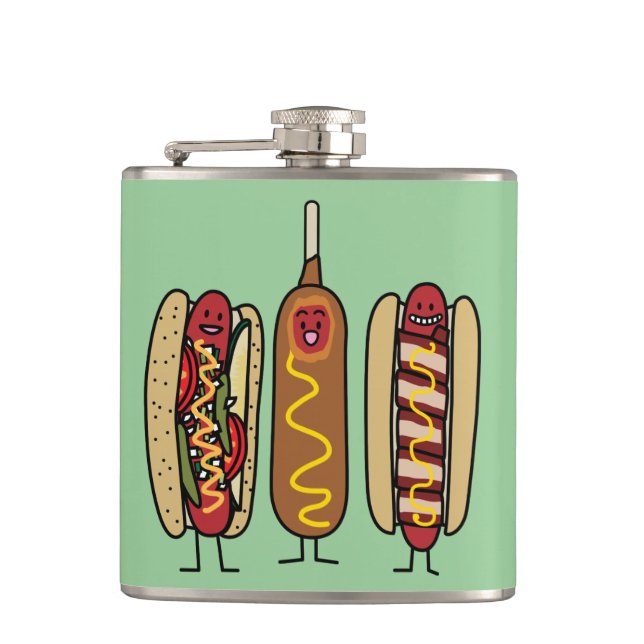 Hot Dog Friends Flask (Front)