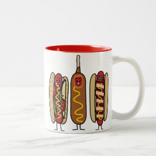 Hot Dog Friends Two-Tone Coffee Mug