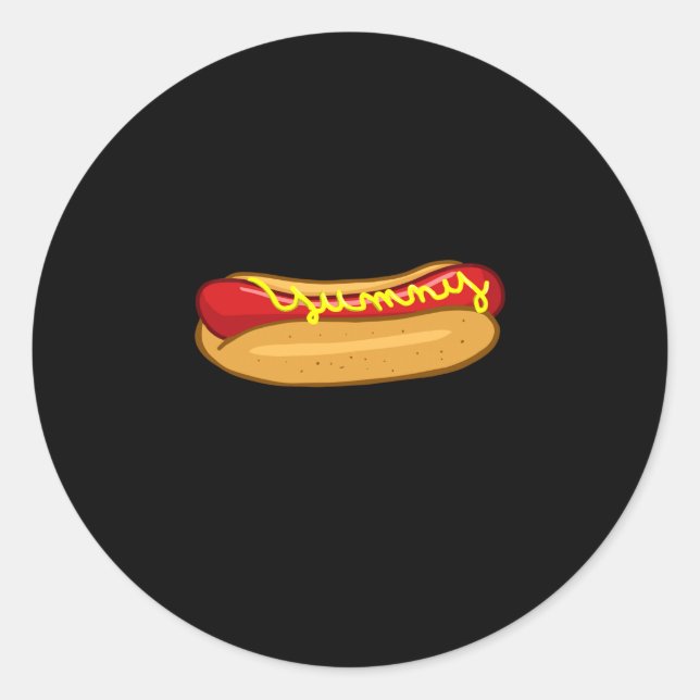 Hot dog funny hot dog lover performance  classic round sticker (Front)